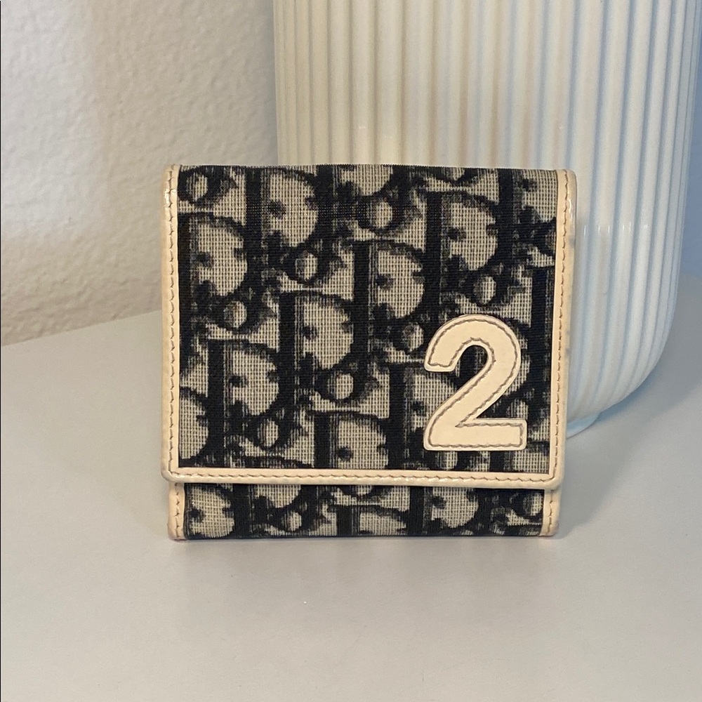 Vintage Christian Dior Trotter 2 Bifold PVC Coated Canvas And Leather Wallet